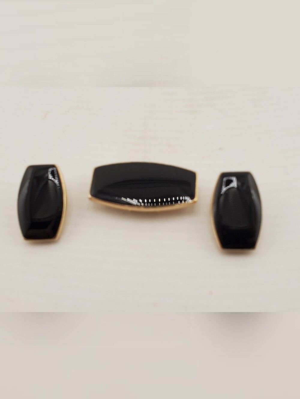 Ernst Bek Black Enameled Brooch Set